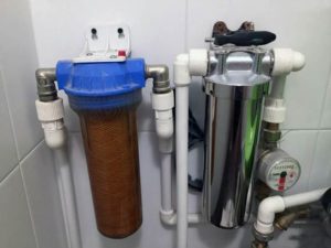 Монтаж проточных фильтров для очистки воды